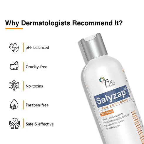 Fixderma Skincare Salyzap Body Wash For Body Acne | Salicylic Acid Body Wash